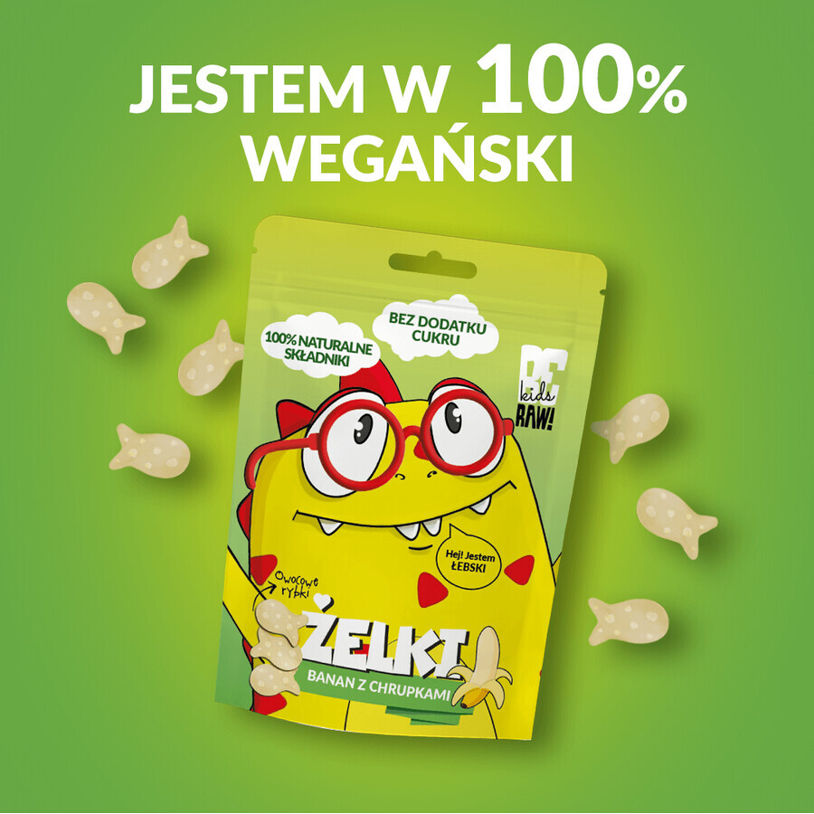 ¡BeRAW! Kids, gelatinas, plátano con patatas fritas, sin azúcares añadidos, 35 g