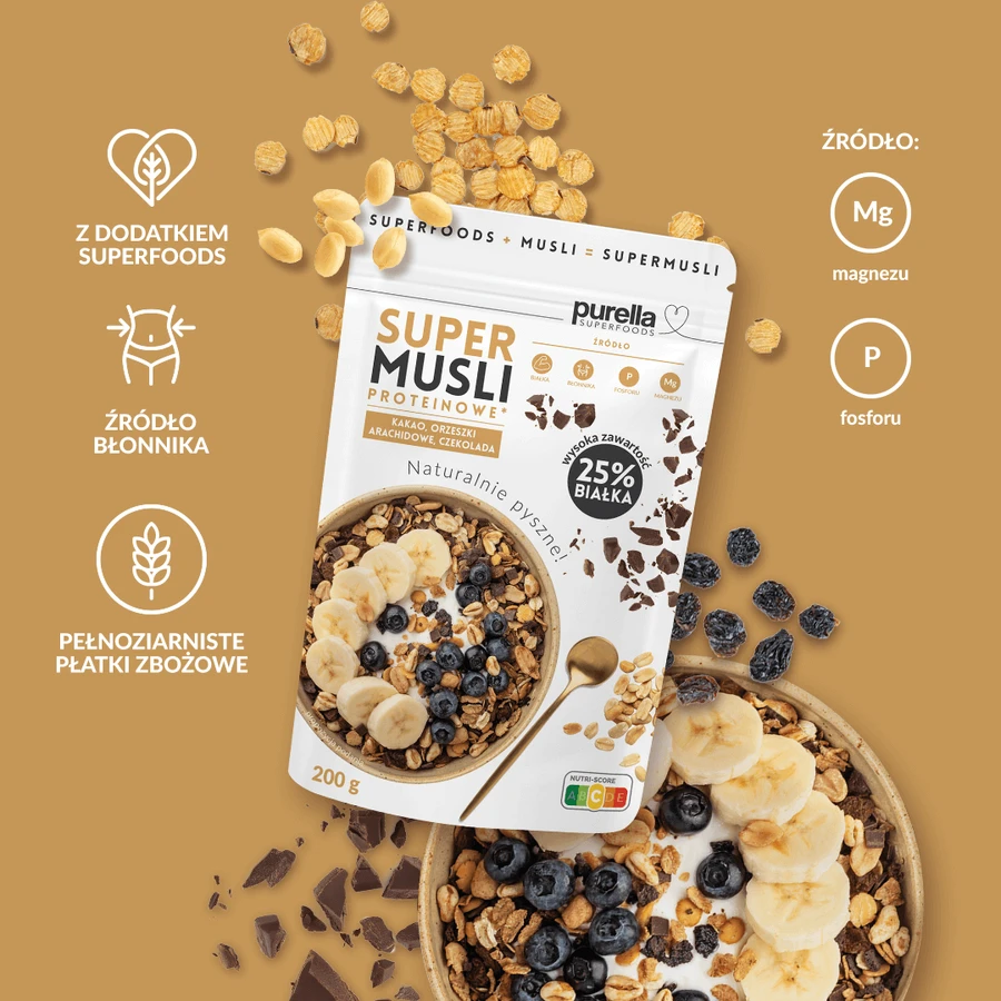 Purella Superfoods Super Eiwit Muesli, 200 g