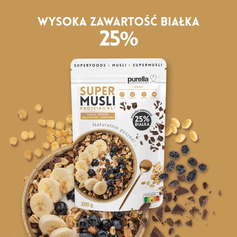 Purella Superfoods Super Eiwit Muesli, 200 g