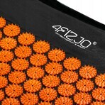 4Fizjo Acupressure Mat, covor mare de acupunctură cu pernă, 110 cm x 42 cm, negru și portocaliu