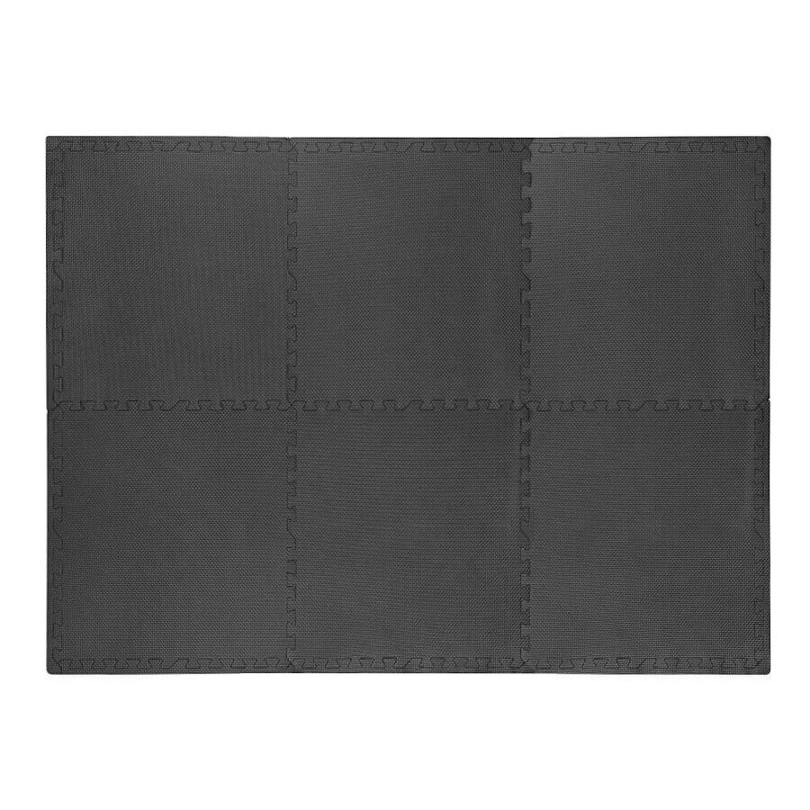 4Fizjo, puzzle exercise mat, black, 1 cm, 6 pieces