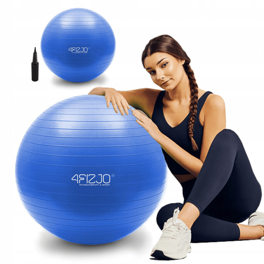 4Fizjo, Anti-Burst-Gymnastikball, blau, 65 cm