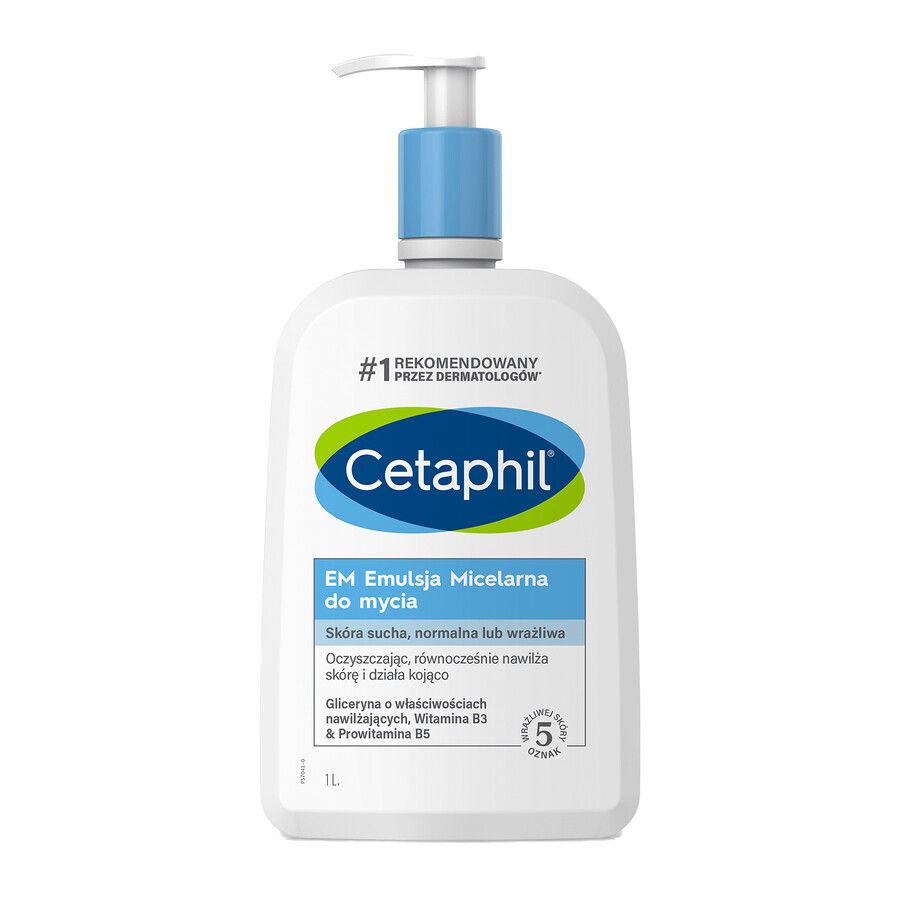 Cetaphil EM, émulsion micellaire lavante, 1000 ml