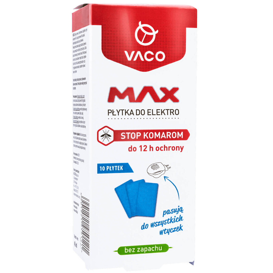 Vaco Max Electro for Insects, Mückenschutzplatten, Ersatz, 10 Stück