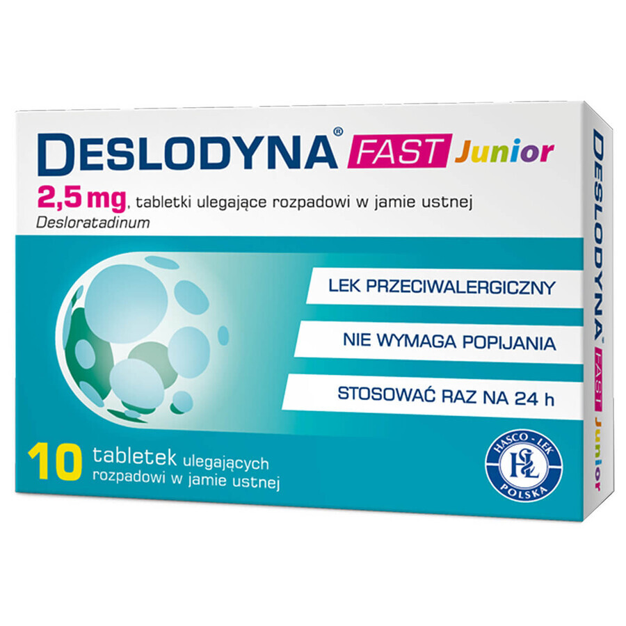 Deslodyna Fast Junior 2,5 mg, 10 oral zerfallende Tabletten