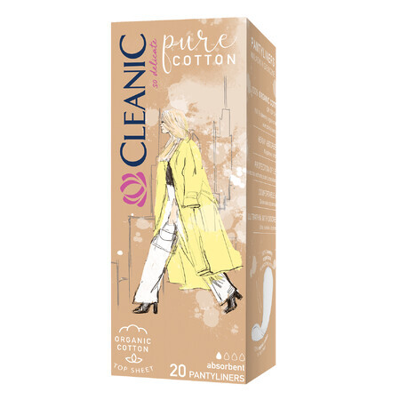 Cleanic Pure Cotton, Damenbinden mit Bio-Baumwolle, 20 Stück 