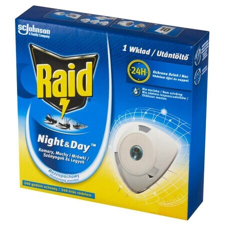 Raid Night &amp; Day Mücken, Fliegen &amp; Ameisen, Nachfüllpackung für Insektenschutzmittel, 1 Stück