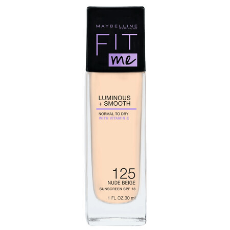 Maybelline Fit Me! Luminous and Smooth, illuminating foundation, No. 125 Nudes, 30 ml