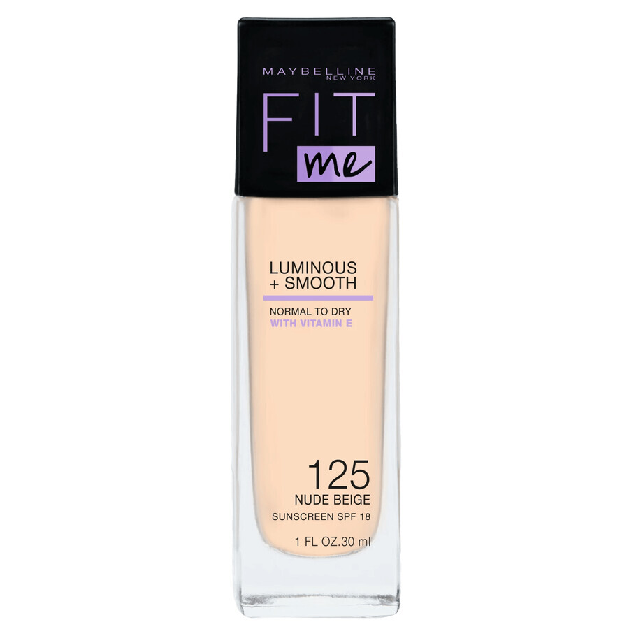 Maybelline Fit Me! Luminous and Smooth, illuminating foundation, No. 125 Nudes, 30 ml