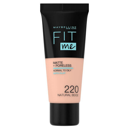 Maybelline Fit Me! Matte and Poreless, mattifying foundation, no. 220, natural beige, 30 ml