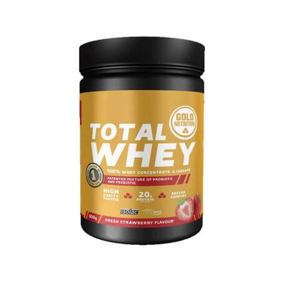 Total Whey Proteinpulver mit Erdbeergeschmack, 800 g, Gold Nutrition