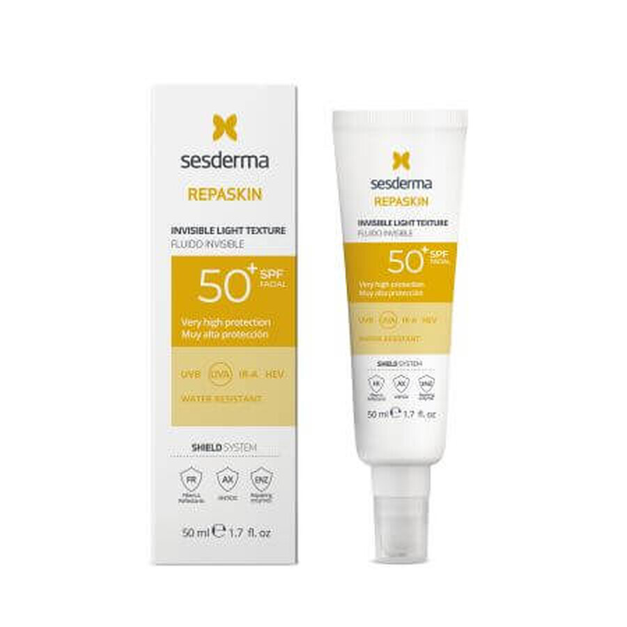 Fluide invisible pour le visage avec SPF 50 Repaskin, 50 ml, Sesderma