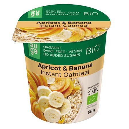 Bio-Instant-Porridge aus Vollhafer mit Bananen und Erdbeeren, 60 g, Auga