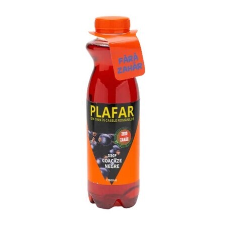 Sirop de cassis sans sucre, 500 ml, Plafar