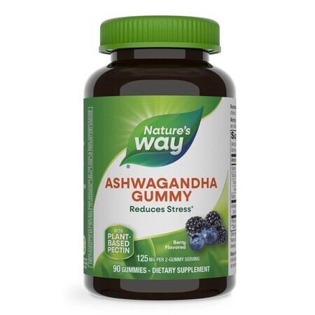 Ashwagandha Gummibonbons mit Beerengeschmack Ashwagandha Gummibonbons, 125 mg, 90 Bonbons, Secom