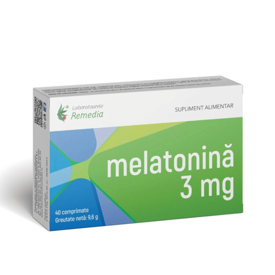 Melatonin, 3 mg, 40 tablets, Remedia