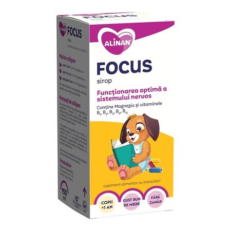 Jarabe para el funcionamiento óptimo del sistema nervioso para niños Focus, 150 ml, Alinan