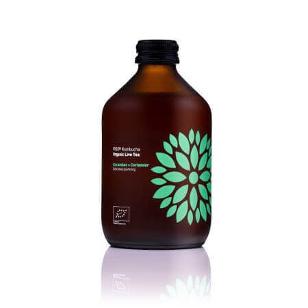 Boisson biologique Kombucha au concombre et à la coriandre, 330 ml, Vigo