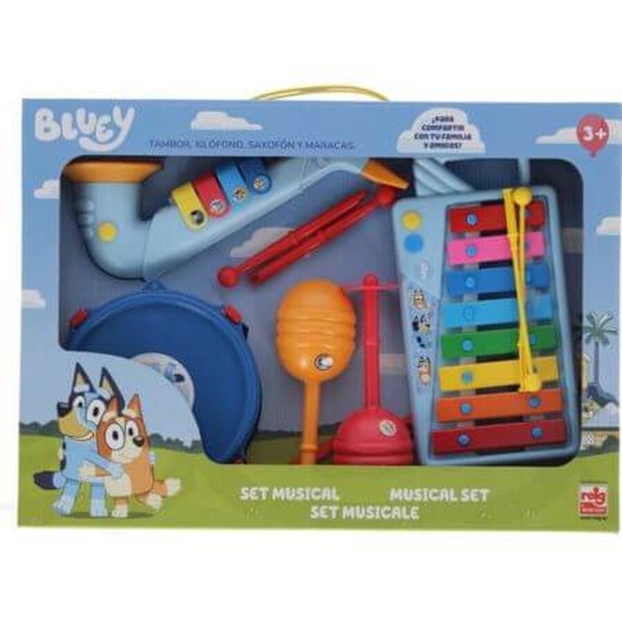 Set Xylophon, Tamburin, Saxophon und Maracas Bluey, +3 Jahre, Reig Musicales