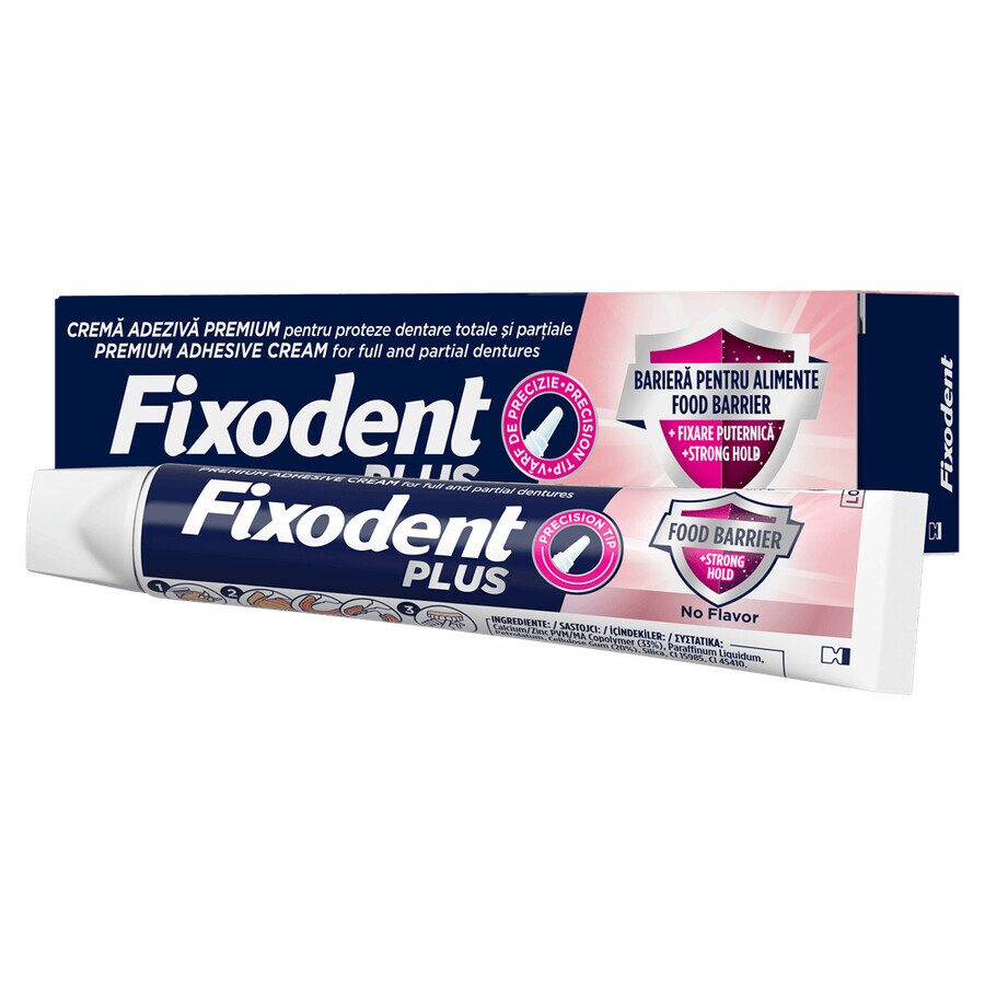 Adeziv pentru proteza dentara Plus Food Barrier, 40 g, Fixodent