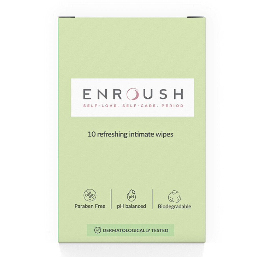 Lingettes intimes biodégradables, 10 pièces, Enroush