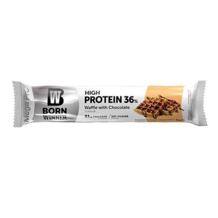 Protein bar with chocolate waffles Mega Pro, 85 g, Born Winner