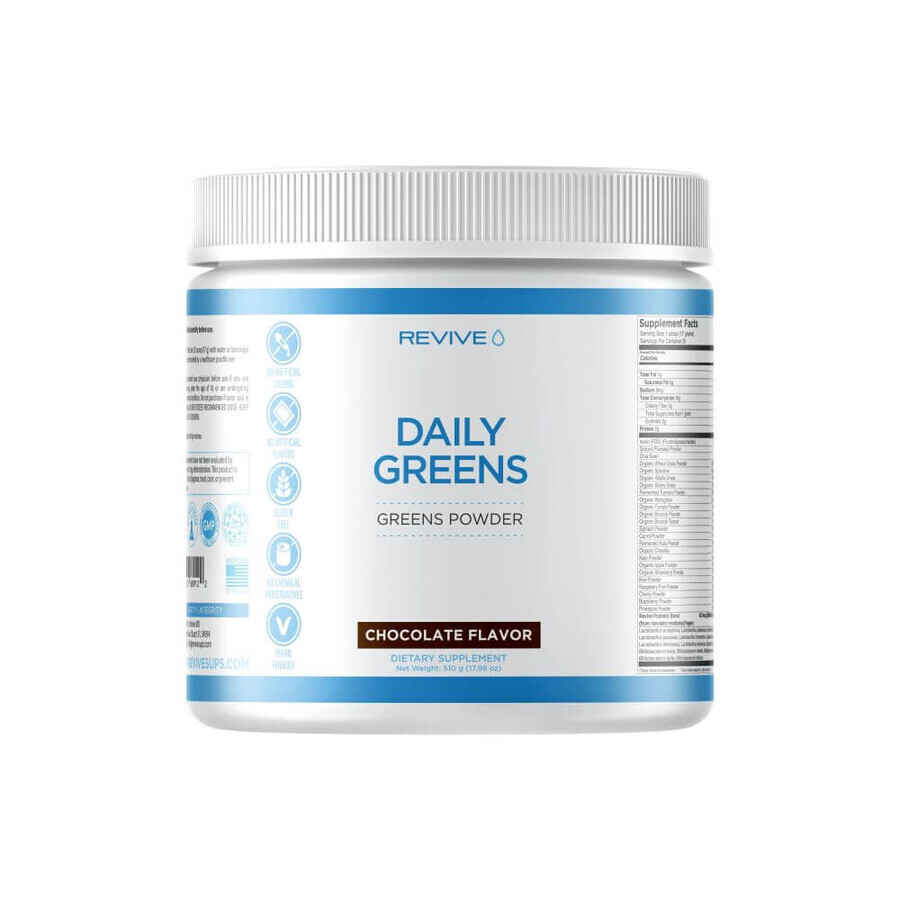 Daily Greens Poeder Chocolade, 504 g, Revive