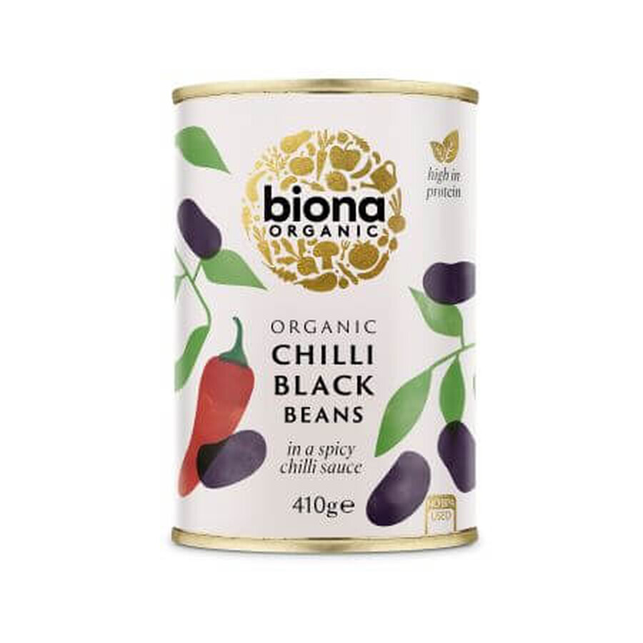 Schwarze Bio-Bohnen in Chilisauce, 410 g, Biona