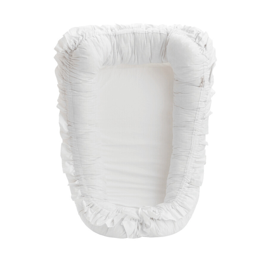 Baby Nest cu volanase, +0 luni, Alb, Twindeco