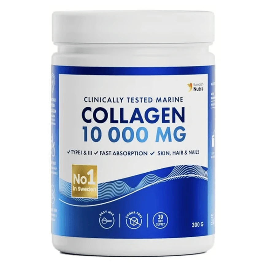 Zeeviscollageenhydrolysaat poeder type 1 en 3 10.000 mg, 300 g, Swedish Nutra