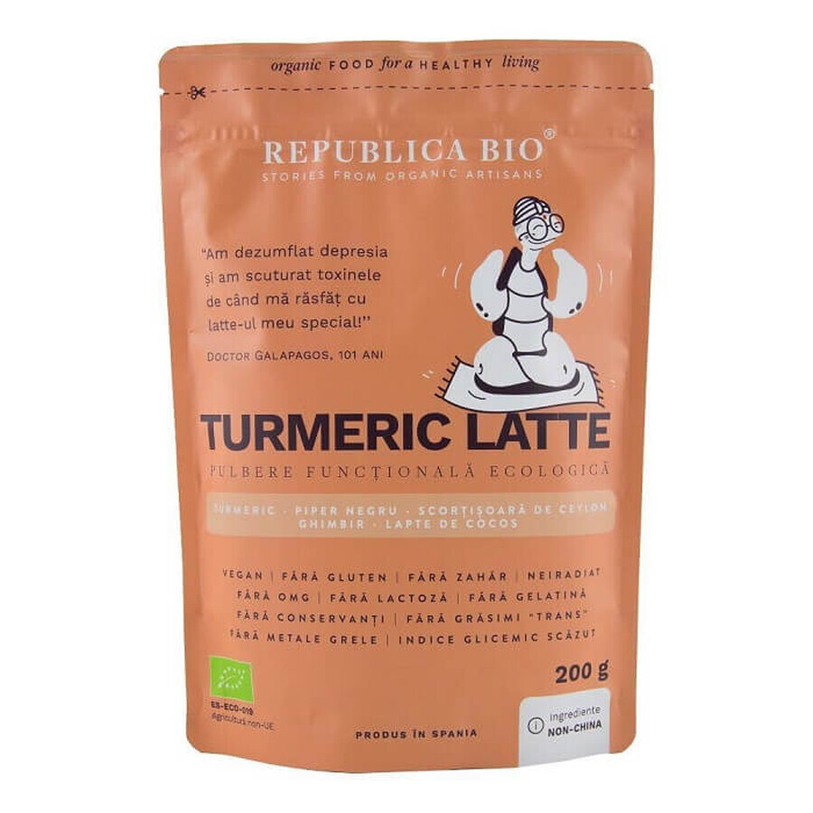 Pulbere ecologica Turmeric Latte, 200 g, Republica Bio