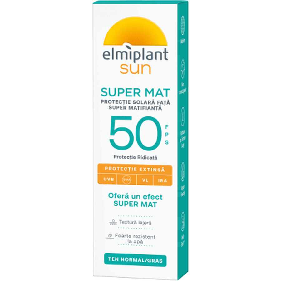 Elmiplant Sonnenschutz Mattierende Gesichtscreme SPF50, 50 ml