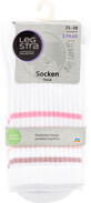 Legstra Short trendgef&#228;rbte Socken wei&#223; mit rosa Gr&#246;&#223;e 35-38, 2 St&#252;ck