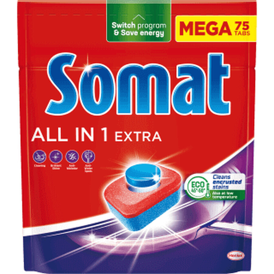 Somat Detergent pentru mașina de spălat vase all in 1 extra, 75 buc