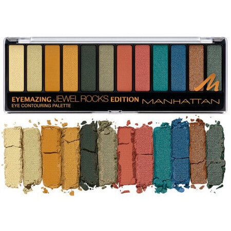 Lidschattenpalette, Manhattan, Eyemazing Palette, 12 Farben, 007 Jewel Rocks Edition