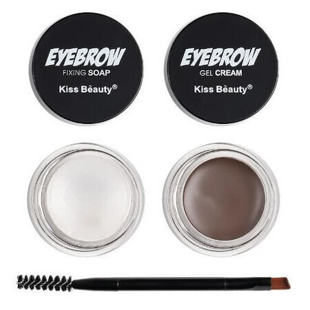 Eyebrow Kit, Kiss Beauty, Eyebrow Gel, Setting Soap, Application Brush, 01