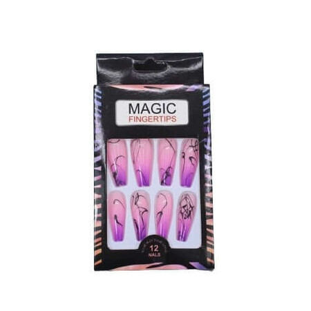 Set of 12 False Nails with Natural Appearance, Magic Fingertips, 02