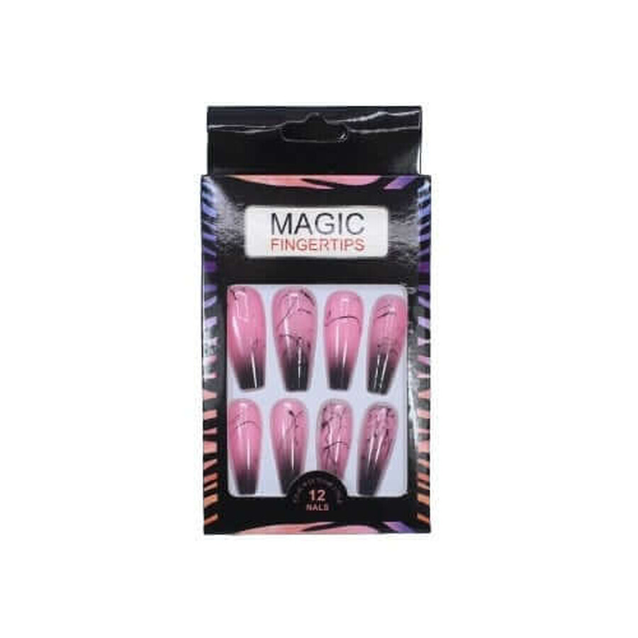 Set de 12 uñas postizas de aspecto natural, Magic Fingertips, 03