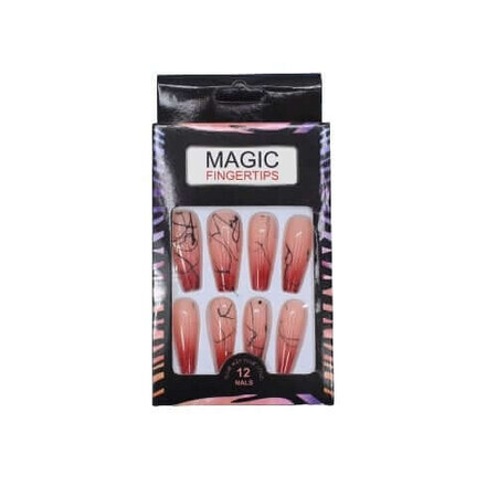 Set of 12 False Nails with Natural Appearance, Magic Fingertips, 04