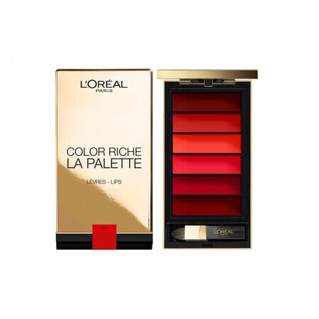 Loreal Color Riche lipstick palette, La Palette, Red, 6 colors