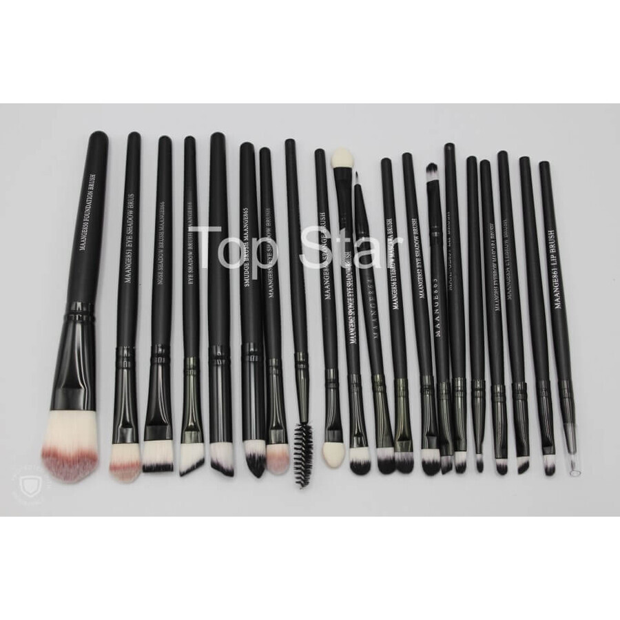 Set de 20 brochas de maquillaje negras