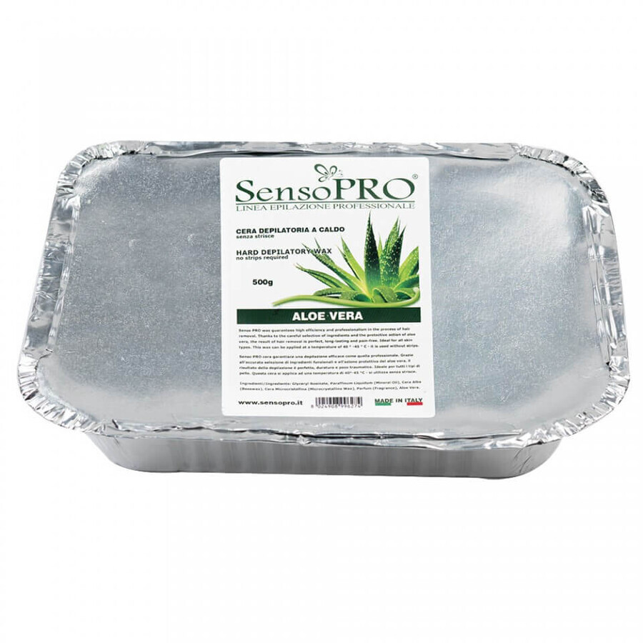 SensoPro Italie cire épilatoire traditionnelle, Aloe Vera, 500 grammes