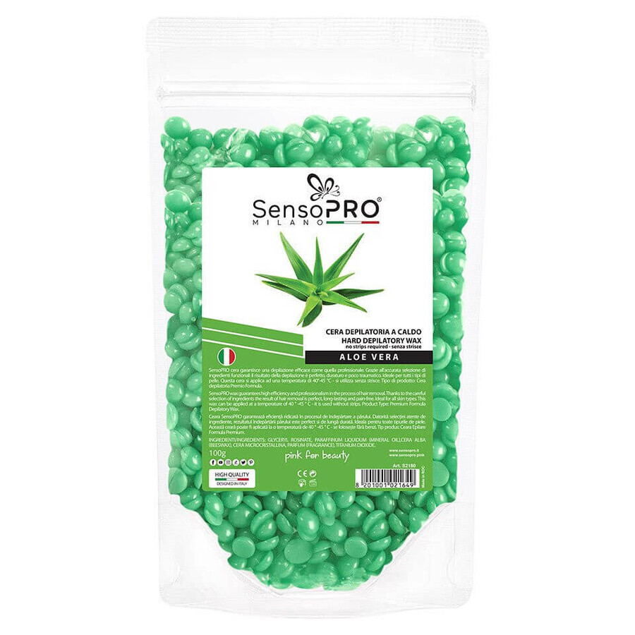 Elastisches Epilierwachs-Granulat, SensoPro, Aloe Vera, 100 g