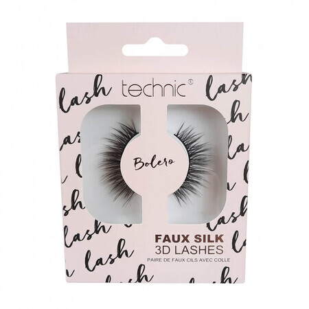 Faux Gene, Technic, Faux Silk 3D Lashes, Bolero, Adhesivo incluido