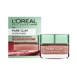 Exfoliating face mask for skin smoothing, Loreal, Pure Clay Mask, Red Algae, 50 ml