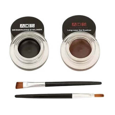 Augen-Make-up-Set, Make-up, ADS, Gel Eyeliner Schwarz &amp; Braun