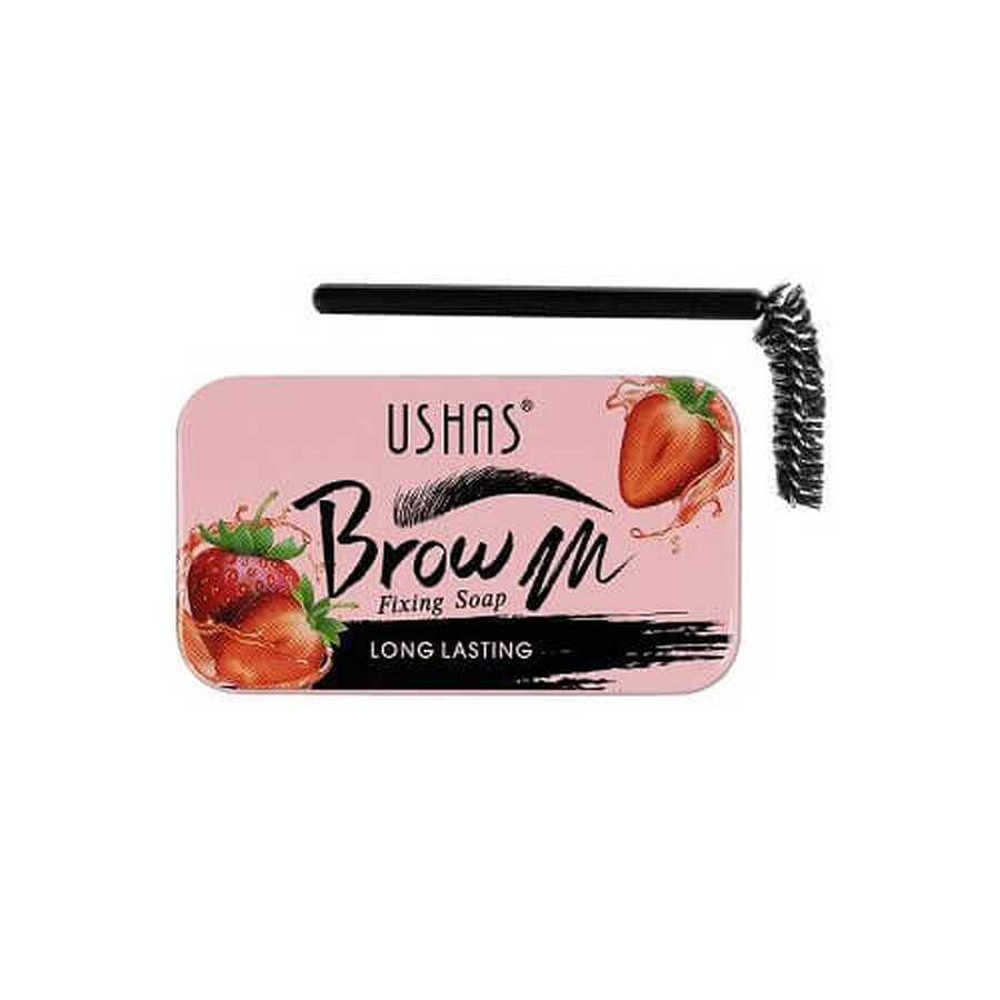 Brow Styling Soap, Ushas, Brow Fixing Soap, inklusive Pinsel, Erdbeere