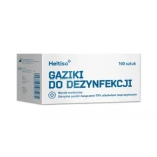 Heltiso Gaziki do dezynfekcji nasączone alkoholem, 100 sztuk