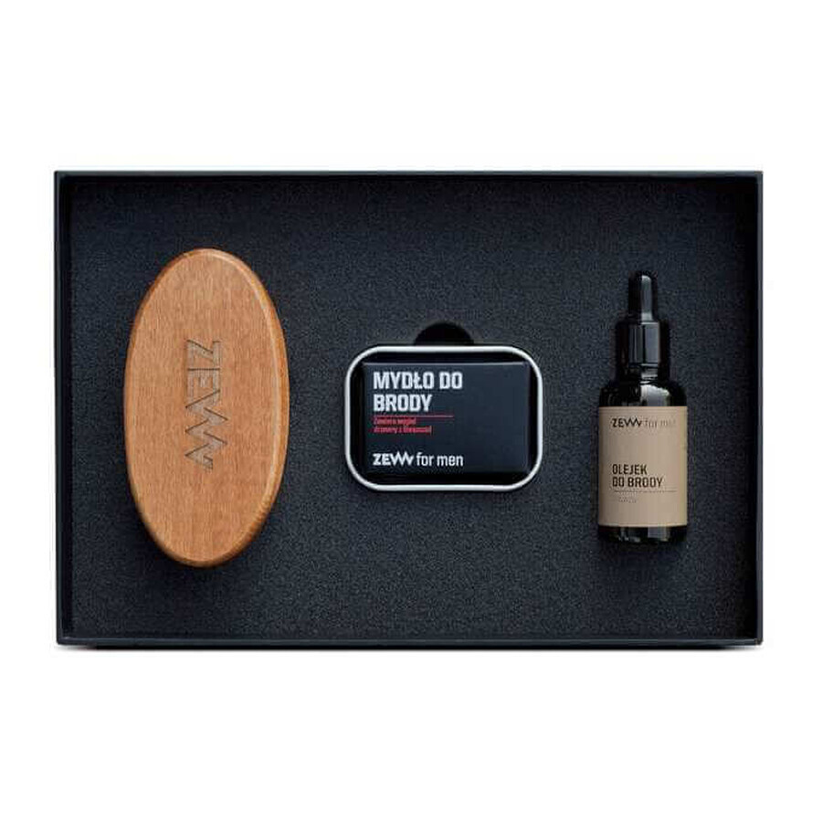 Zew Men's Straight Barber Bartöl 30ml + Bartseife 85ml + Seifentopf + Bartbürste