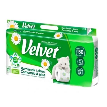 Toilettenpapier Velvet Kamille und Aloe Vera, 8 Rollen